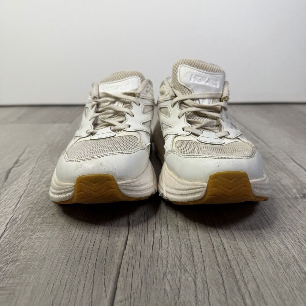 HOKA ONE ONE U Clifton L Embroidery Athletic Running Shoe M9/W10 White leather S - Picture 2 of 10